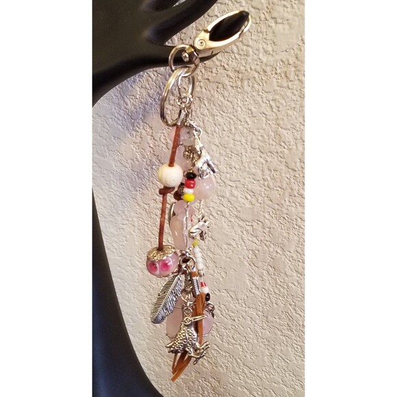 Flicker Key Ring Medicine Wheel Totem - Key Ring/Fob for Purse, Drum or Car - Picture 4 of 4